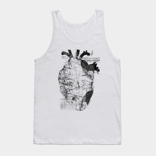 Heart Wanderlust Black and White Tank Top by Tobe_Fonseca